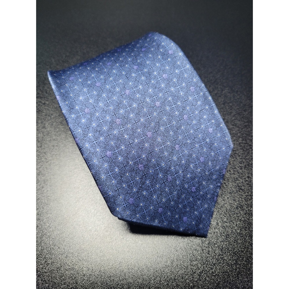Gianni Versace Men's Necktie Blue Geometric Silk 3.75 x 58 Excellent